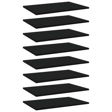 Bookshelf Boards 8 pcs Black 60x40x1.5 cm - HipoMarket