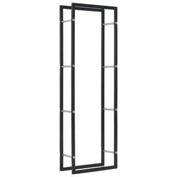 Firewood Rack Black 50x20x150 cm Steel - Durable & Stylish