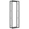 Firewood Rack Black 50x20x150 cm Steel Size 50 x 20 x 150 cm 