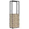 Firewood Rack Black 50x20x150 cm Steel - Durable & Stylish