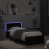 Stylish Black Bed Frame with LED Lights - 90x200 cm