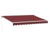 Manual Retractable Awning with LED - Burgundy 350x250 cm