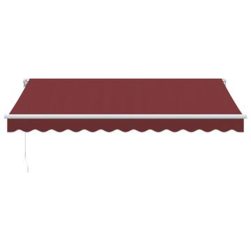 Manual Retractable Awning with LED - Burgundy 350x250 cm