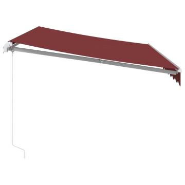 Manual Retractable Awning with LED - Burgundy 350x250 cm