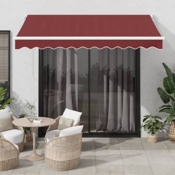 Manual Retractable Awning Burgundy 300x250 cm | HipoMarket UK