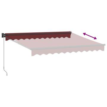 Manual Retractable Awning Burgundy 300x250 cm | Hipomarket