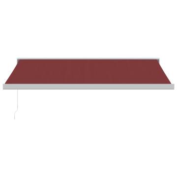 Manual Retractable Awning Burgundy 450x300 cm - UV Protection