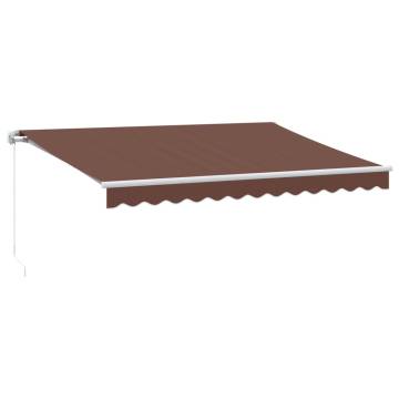 Manual Retractable Awning with LED Brown 350x250 cm | Hipo Market