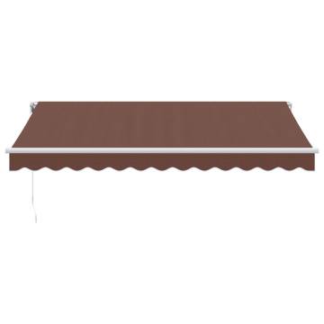 Manual Retractable Awning with LED Brown 350x250 cm | Hipo Market