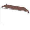 Manual Retractable Awning with LED Brown 350x250 cm | Hipo Market