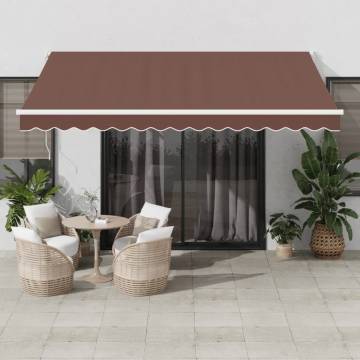 Manual Retractable Awning Brown 400x300 cm | Hipomarket UK