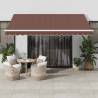 Manual Retractable Awning Brown 400x300 cm Colour brown and white Size 400 x 300 cm Quantity in Package 1 