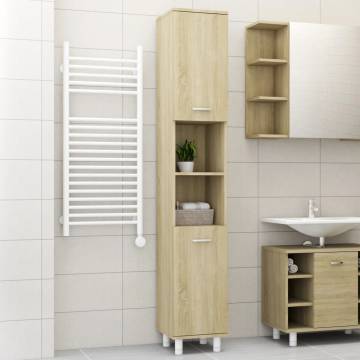 Bathroom Cabinet Sonoma Oak - 30x30x179 cm Engineered Wood