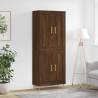 Highboard Brown Oak 69.5x34x180 cm Engineered Wood Colour brown oak Quantity in Package 1 Model 2 wood doors 