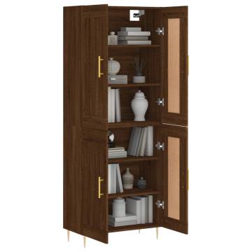 Stylish Highboard Brown Oak - 69.5x34x180 cm | Hipo Market