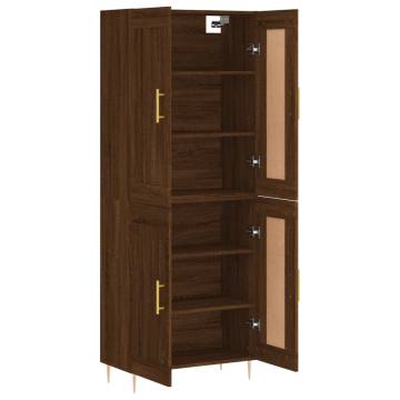 Stylish Highboard Brown Oak - 69.5x34x180 cm | Hipo Market