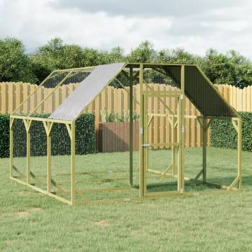 Durable Chicken Coop 268x400x190 cm - Solid Pine Wood