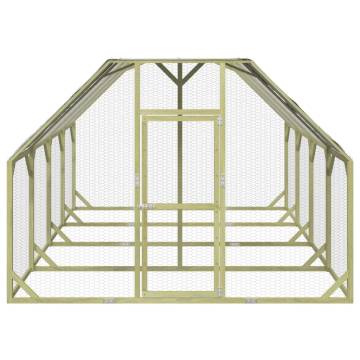 Durable Chicken Coop 268x400x190 cm - Solid Pine Wood