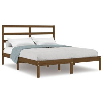 Honey Brown Solid Wood Bed Frame 160x200 cm | Hipo Market