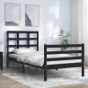 Bed Frame with Headboard Black Small Single Solid Wood Colour black Size 75 x 190 cm 