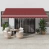 Manual Retractable Awning with LED Burgundy 450x350 cm Colour burgundy and white Size 450 x 350 cm Quantity in Package 1 