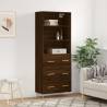 Highboard Brown Oak 69.5x34x180 cm Engineered Wood Colour brown oak Quantity in Package 1 Model 3 drawers 