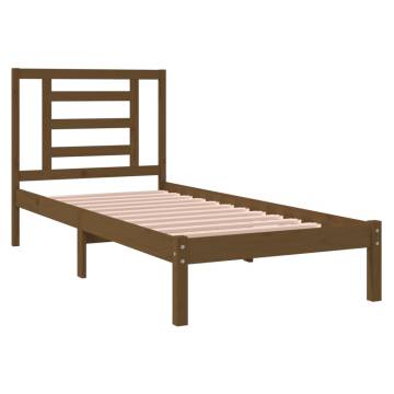 Honey Brown Solid Wood Bed Frame 75x190cm - Small Single