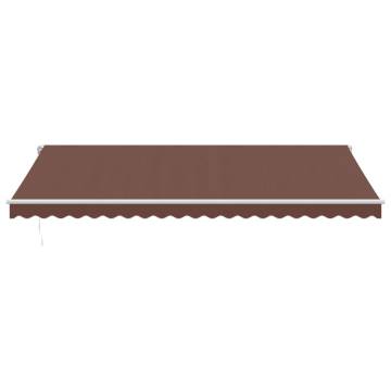 Manual Retractable Awning with LED Brown 500x350 cm | HipoMarket