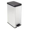 Curver Slim Pedal Bin Deco 40L Silver | Stylish Waste Solution