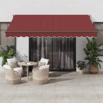 Manual Retractable Awning Burgundy 400x300 cm - HipoMarket