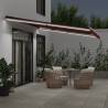 Manual Retractable Awning with LED - Burgundy 500x350 cm