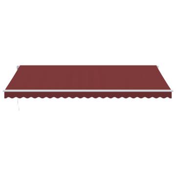 Manual Retractable Awning with LED - Burgundy 500x350 cm