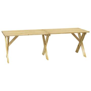 Elegant Garden Table - 220x73x70 cm Impregnated Pinewood