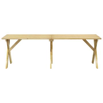 Elegant Garden Table - 220x73x70 cm Impregnated Pinewood