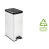 Curver Slim Pedal Bin Deco 40L Silver | Stylish Waste Solution