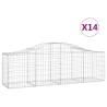 Arched Gabion Baskets - 14 pcs Galvanised Iron | HipoMarket