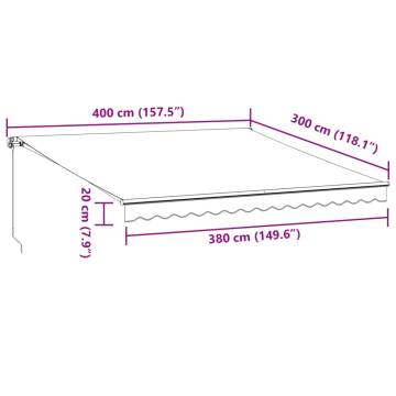 Manual Retractable Awning with LEDs Brown 400x300 cm