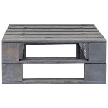 Garden Pallet Ottoman - Rustic Wood Grey for Indoor & Outdoor