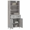 Stylish Highboard Grey Sonoma - 69.5x34x180 cm - Hipomarket