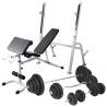 Adjustable Workout Bench & 120 kg Barbell/Dumbbell Set