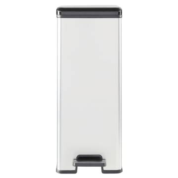 Curver Slim Pedal Bin Deco 40L Silver | Stylish Waste Solution