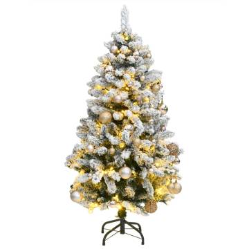 Artificial Hinged Christmas Tree with 150 LEDs & Ball Set - 150 cm