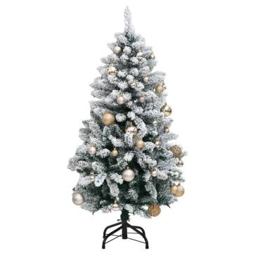 Artificial Hinged Christmas Tree with 150 LEDs & Ball Set - 150 cm