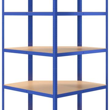 5-Layer Shelves Set - Blue Steel & Engineered Wood - HipoMarket