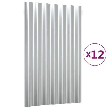 Roof Panels 12 pcs Powder-Coated Steel 60x36 cm - Buy Now