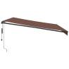 Automatic Retractable Awning with LEDs - Brown 450x300 cm