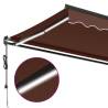 Automatic Retractable Awning with LEDs - Brown 450x300 cm