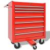 Workshop Tool Trolley with 1125 Tools - Steel Red