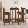 5 Piece Bar Set Honey Brown Solid Wood Pine Colour honey brown Number of 5 