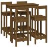 5 Piece Bar Set Honey Brown Solid Wood Pine - Hipomarket UK